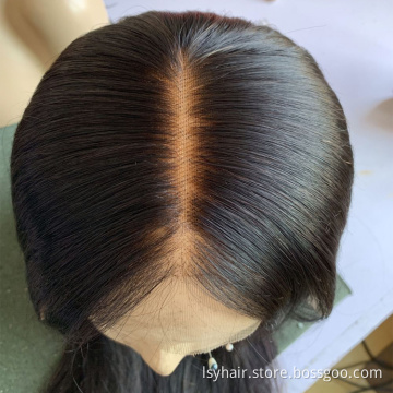 New Hot Selling Wear Proof Fake Scalp Lace Front Wig Human Hair, Super Natural Glueless Bleached Knots Straight Front Lace Wig